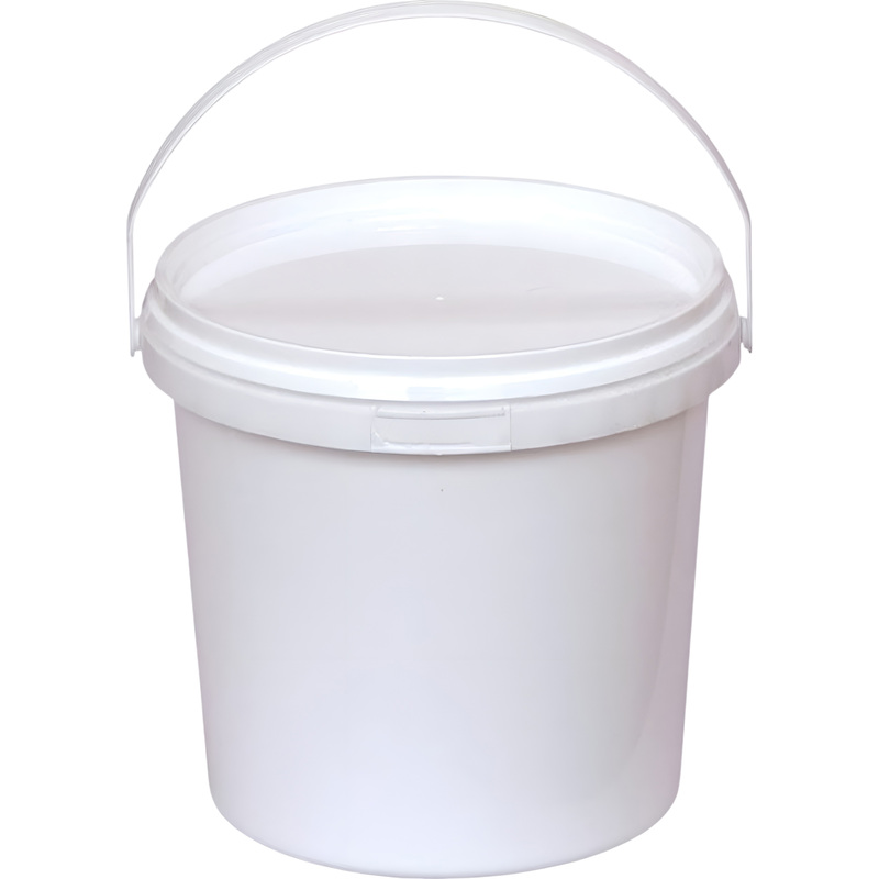 Изображение товара Ведро полипропиленовое 1 л белое с крышкой и ручкой (диаметр 123.2 мм)