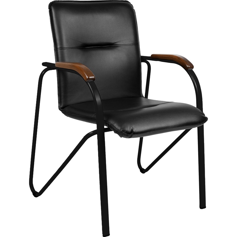 Изображение товара Конференц-кресло Easy Chair Samba Black чёрный/орех (экокожа, металл чёрный)