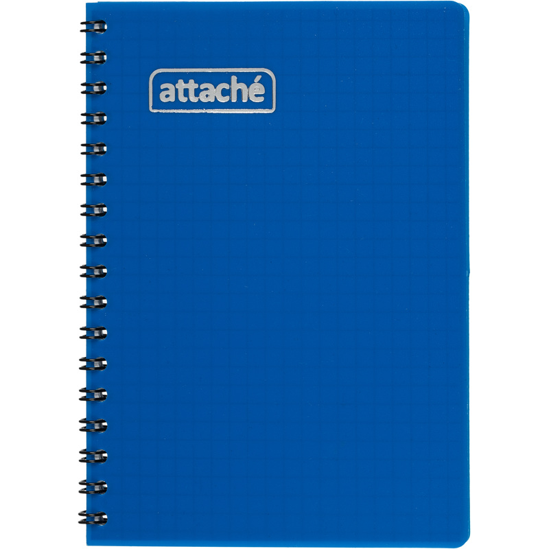 Изображение товара Блокнот Attache Plastic А6 60 листов синий в клетку на спирали