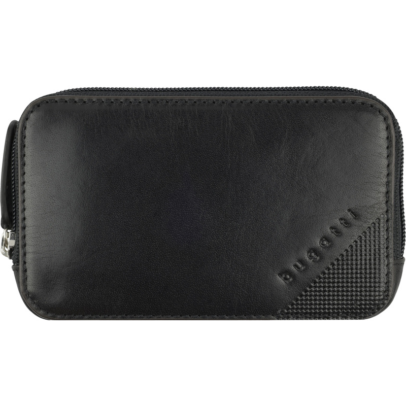 Изображение товара Ключница Bugatti Nobile из натуральной кожи и полиэстера черная компактная