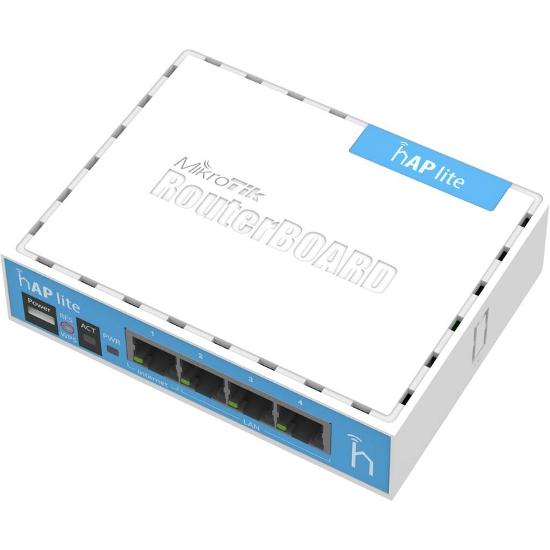 Изображение товара МикроТик маршрутизатор hAP lite RB941-2nD Wi-Fi 4 PoE белый голубой