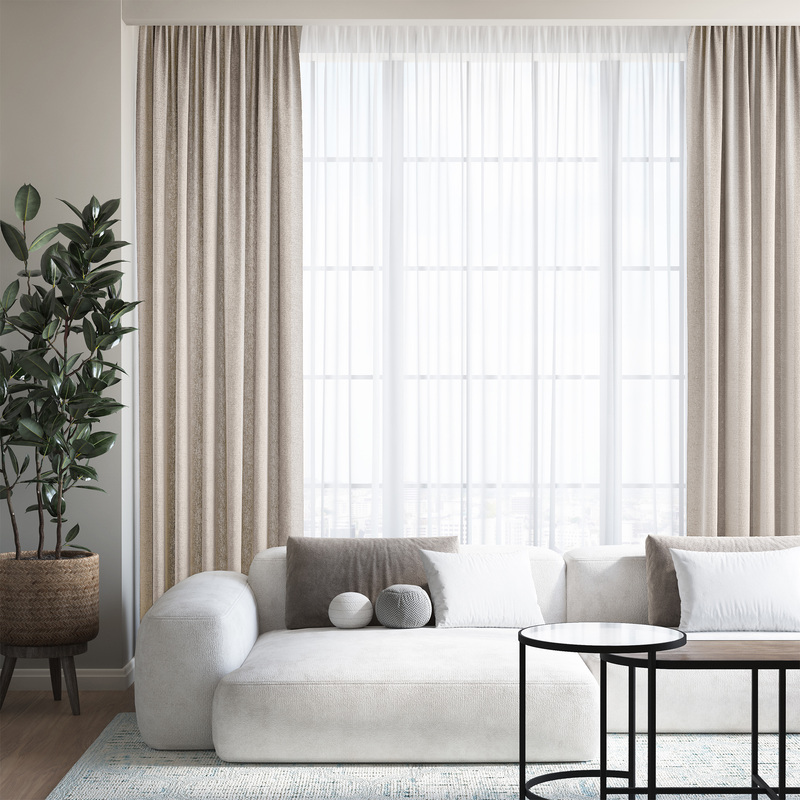 Изображение товара Штора Волшебная Ночь Рогожка 165х270 см светло-бежевая коричневая