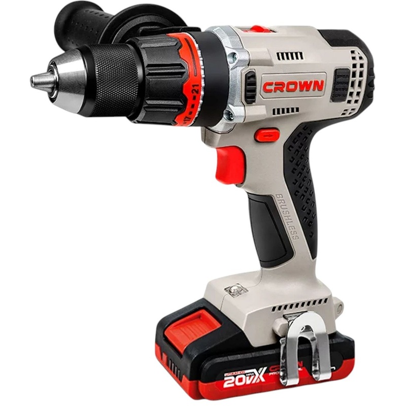 Изображение товара Дрель-шуруповёрт аккумуляторная Crown CT21090HMX-2 BMC с 2 АКБ и ЗУ