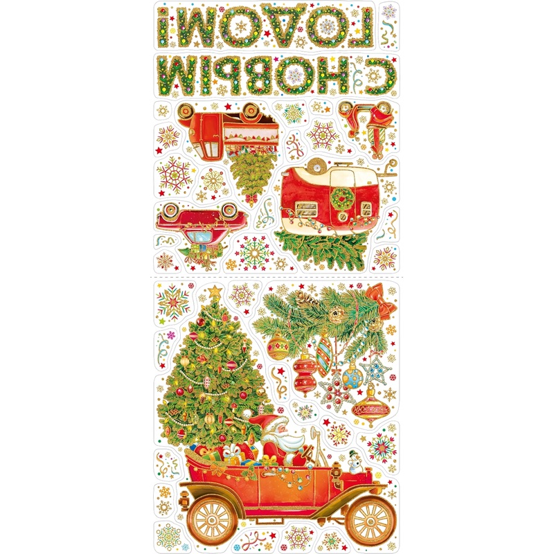 Изображение товара Новогодняя наклейка на окна Magic Time Дед Мороз 84x38 см яркое праздничное украшение