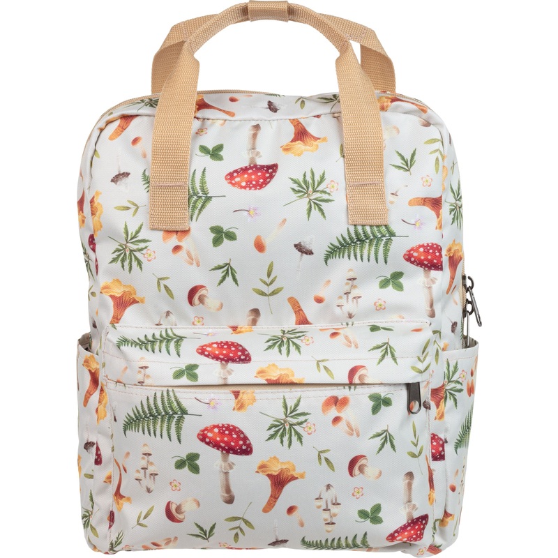 Изображение товара Рюкзак Комус Класс №1 School Квадро Грибы 17 л белый молодежный