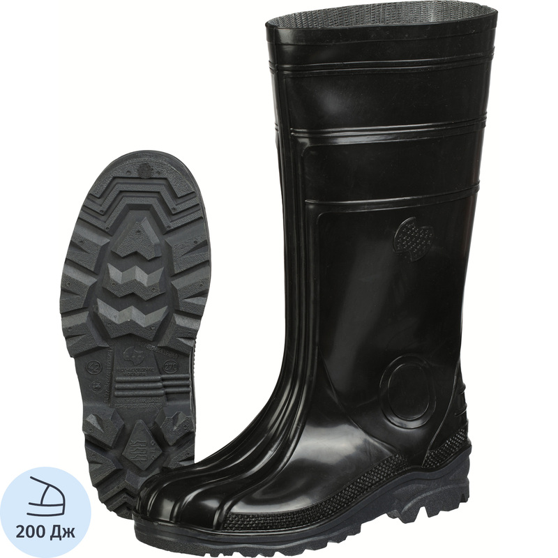 Изображение товара Сапоги рабочие мужские М-155 ПВХ черные с металлическим подноском размер 39