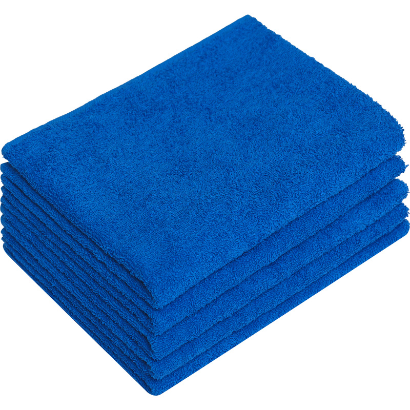 Изображение товара Набор махровых полотенец 5 штук 40x70 см голубые