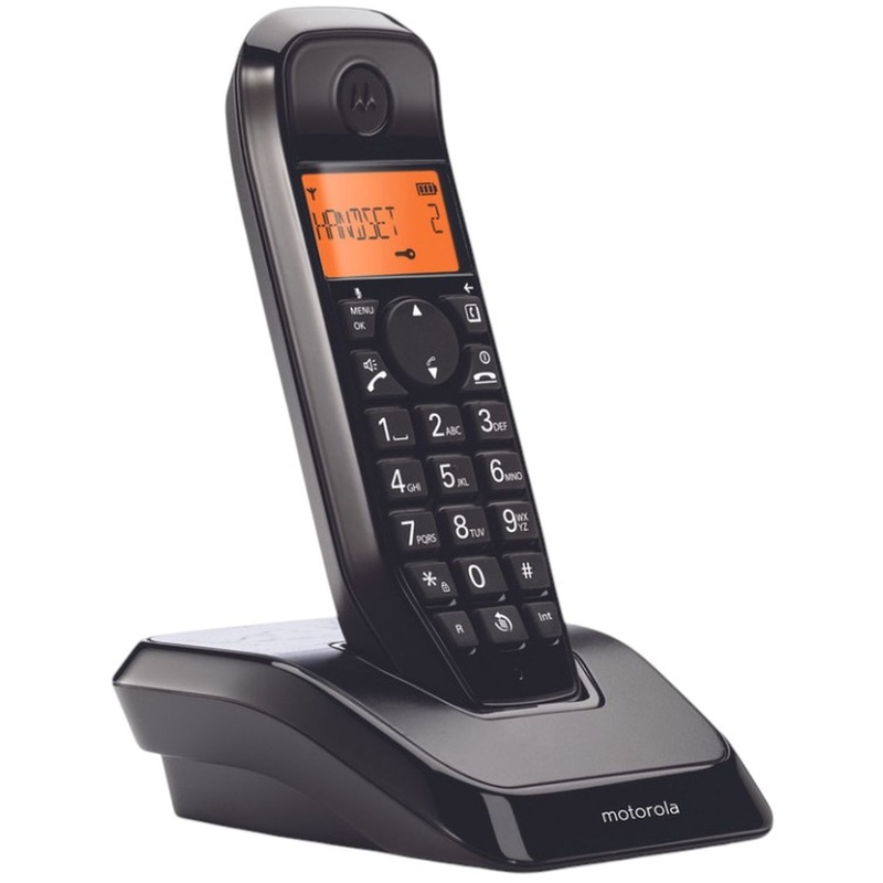 Изображение товара Радиотелефон Motorola S1201 черный - беспроводной DECT телефон с caller ID и громкой связью