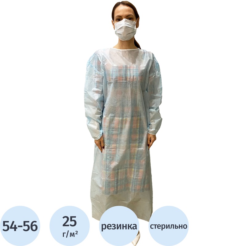 Изображение товара Халат одноразовый хирургический Новотекс стерильный размер 54-56