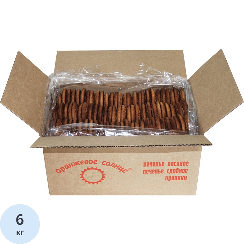 Изображение товара Печенье овсяное Оранжевое Солнце с шоколадными кусочками 6 кг