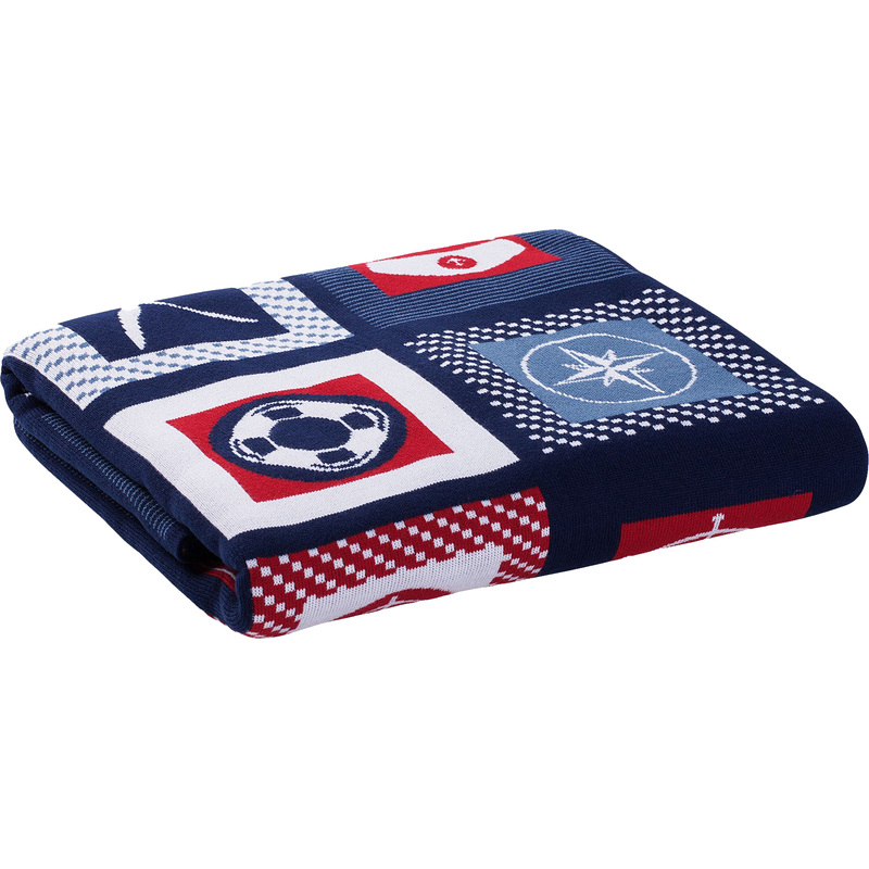 Изображение товара Плед акриловый 110x175 см разноцветный с морскими символами от Teplo Industry