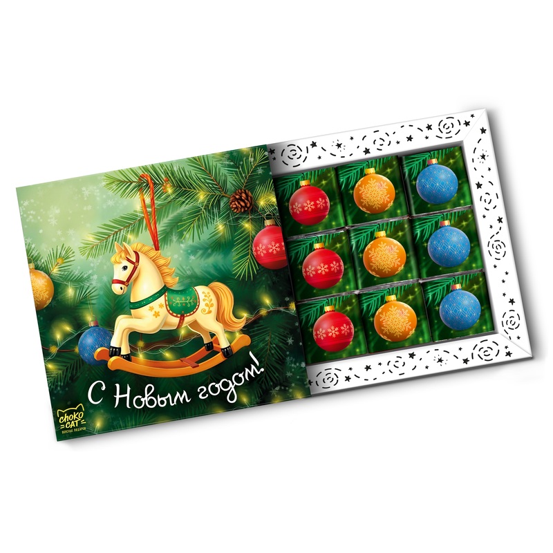 Изображение товара Шоколад Chokocat С Новым годом Лошадка молочный 45 г (40 штук в упаковке)