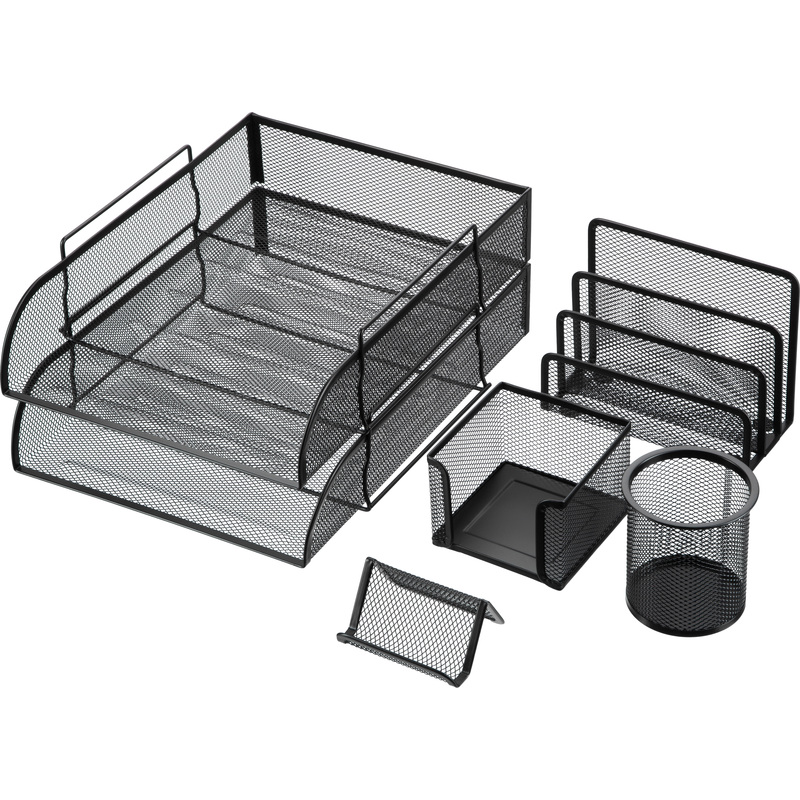 Изображение товара Настольный набор Attache металлическая сетка чёрный 6 предметов для организации рабочего места