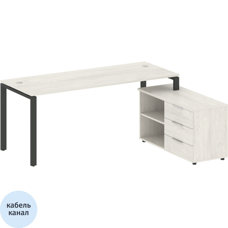 Изображение товара Стол угловой Metal System Style БП.РС-СТС-2.5 Пр правый с тумбой