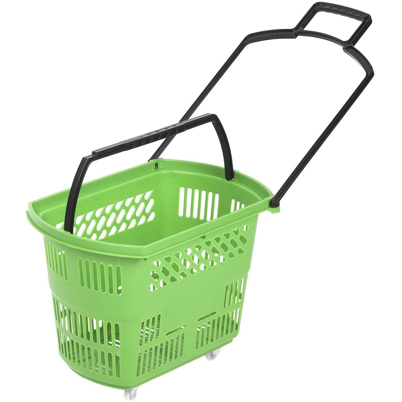 Изображение товара Корзина-тележка Комус Мебель B35C.ECO.GR.BL зелёный/чёрный пластик