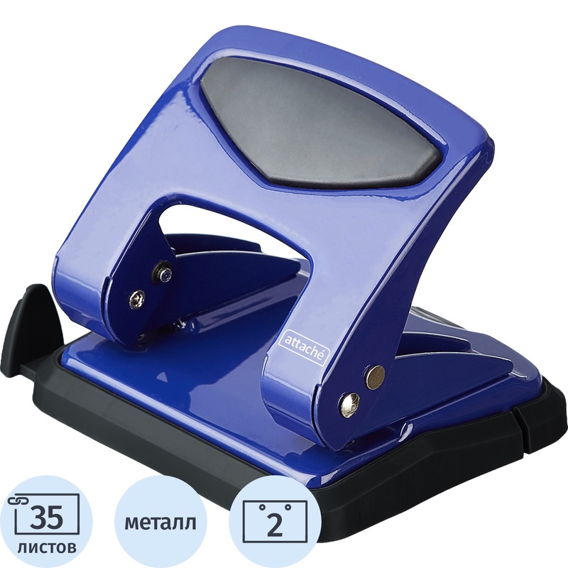 Изображение товара Дырокол Attache до 35 листов синий настольный офисный перфоратор