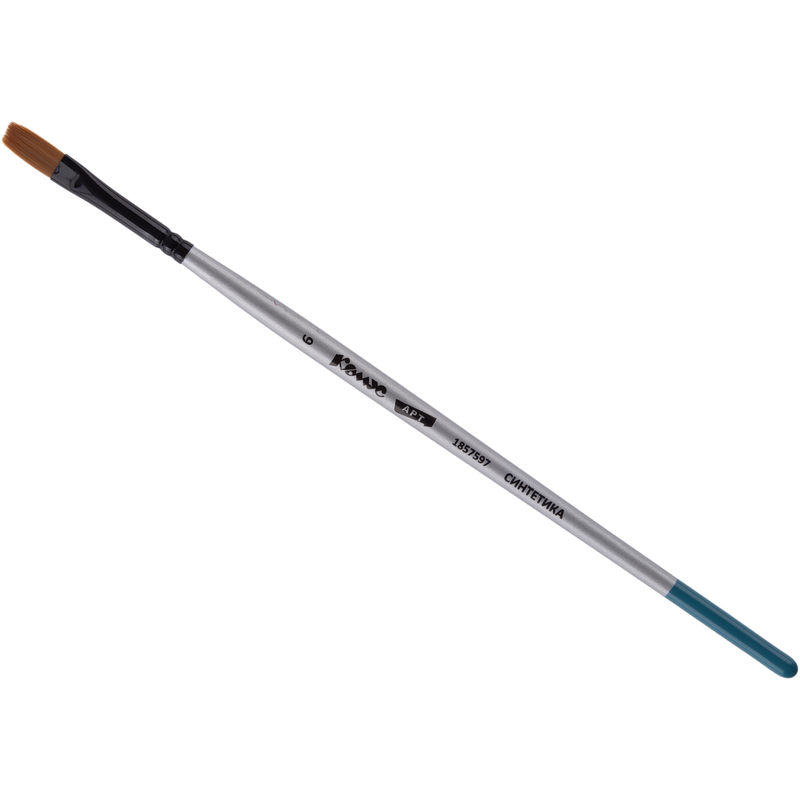 Изображение товара Художественная кисть Комус Арт плоская №6 для акварели и акрила