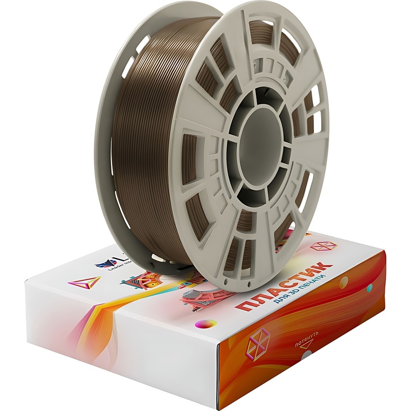 Изображение товара Пластик PETG+ для 3D-принтера Lider-3D коричневый глянцевый 1.75 мм 1 кг