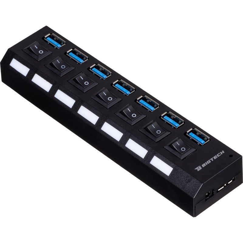 Изображение товара Разветвитель USB 7 портов ProMega jet/BigTech HS006 60 см черный