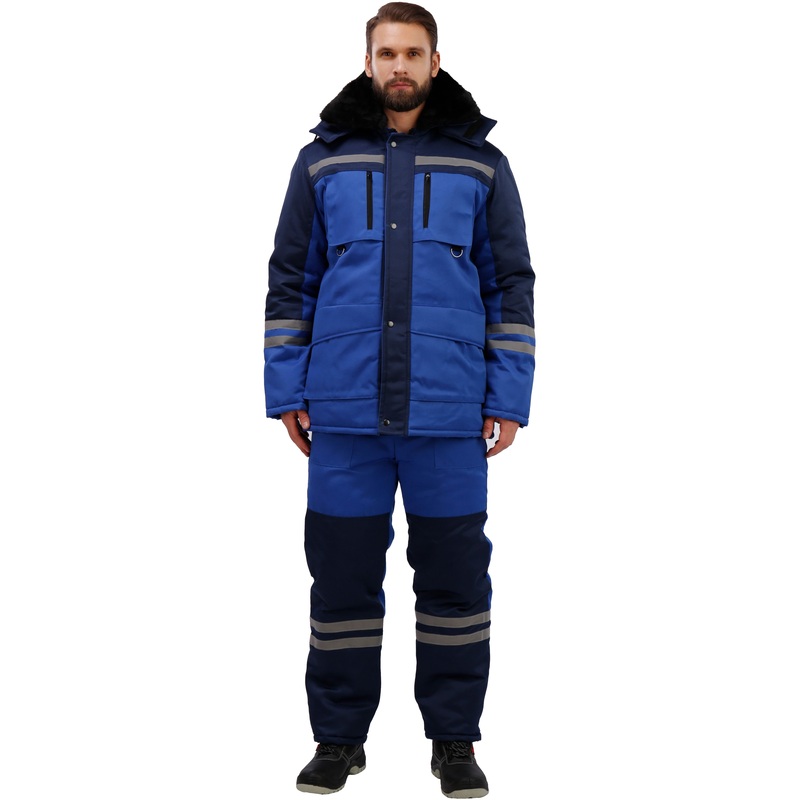 Изображение товара Костюм рабочий зимний мужской з03-КПК с СОП васильковый/синий