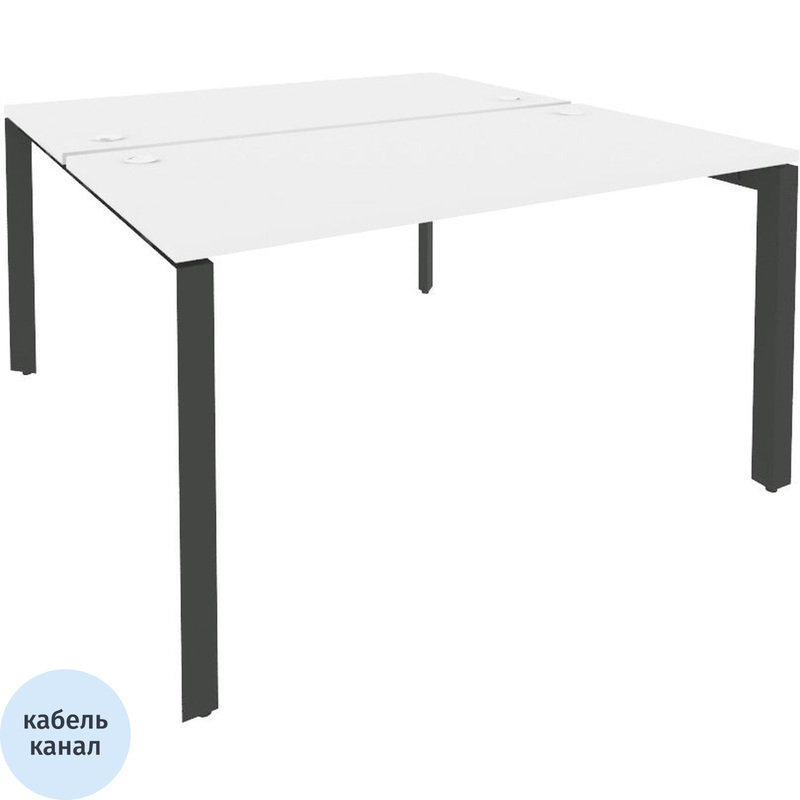 Изображение товара Рабочая станция для 2 человек ONIX-П O.MP-D.RS-2.3.7 белый бриллиант/антрацит, 1380х1475х750 мм