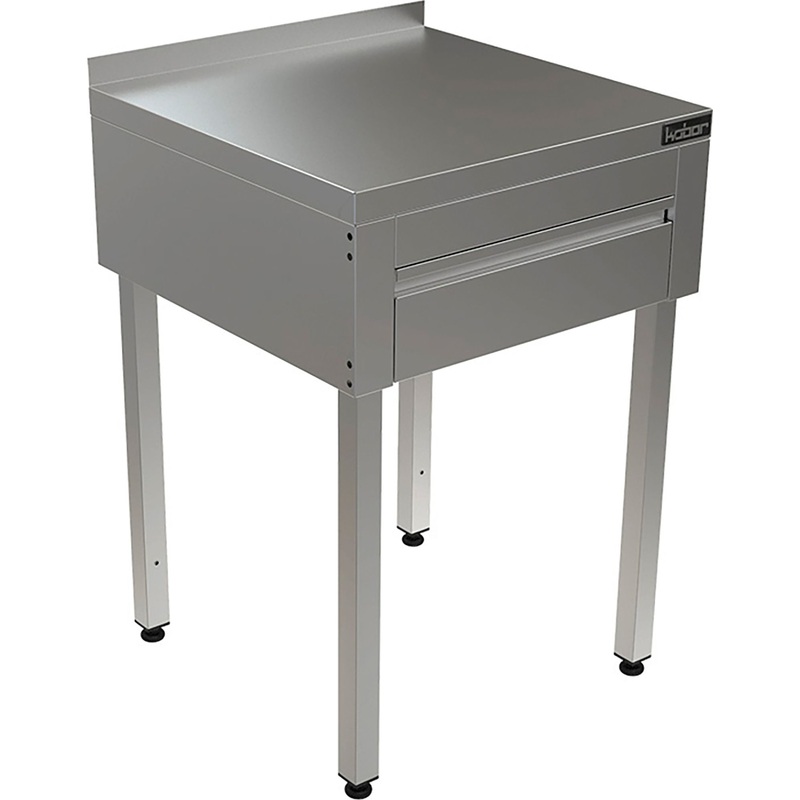Изображение товара Производственный стол Кобор СПБЯ-120/60 с бортом и ящиком из нержавеющей стали