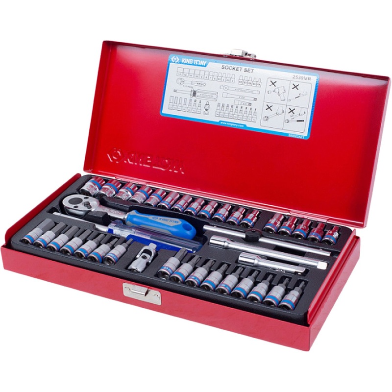 Изображение товара Набор головок шестигранных King Tony 4-13 мм 1/4" 39 предметов (2539MR)