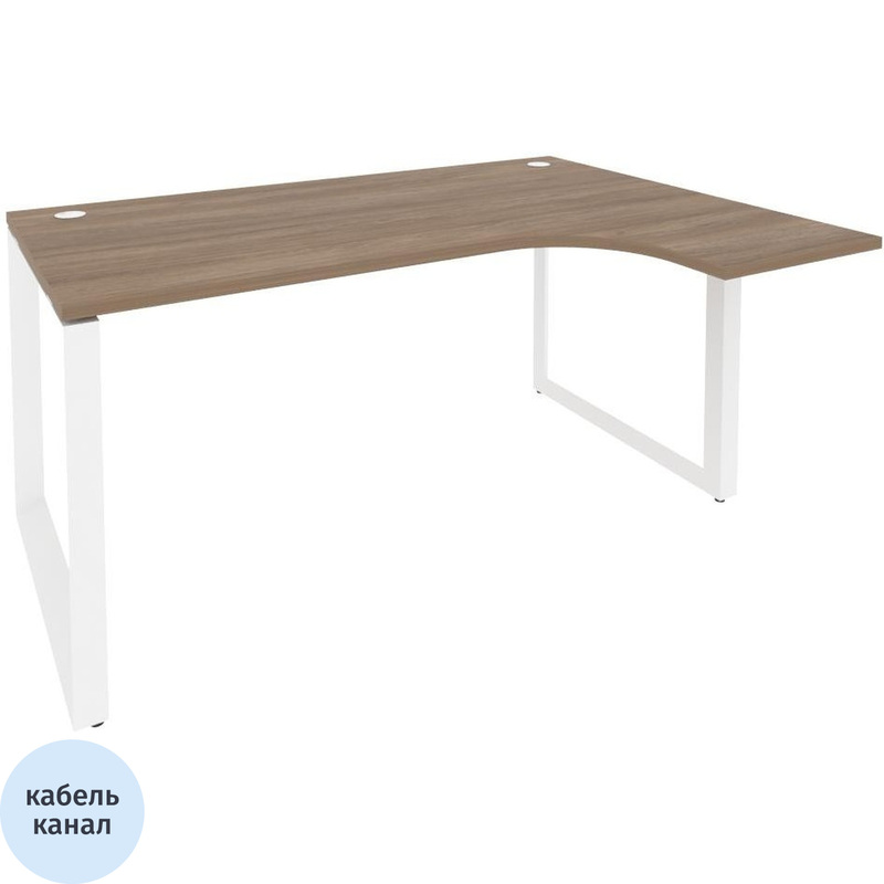 Изображение товара Эргономичный офисный стол ONIX-О правый дуб аризона белый 1580х1180х750 мм