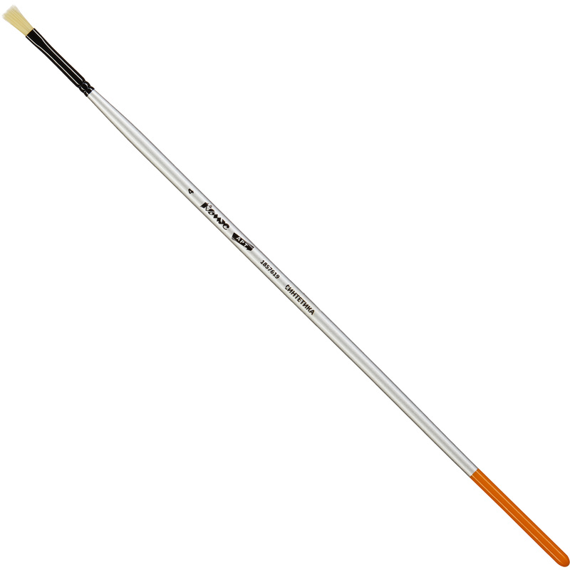 Изображение товара Кисть художественная Комус Арт плоская жесткая синтетика №4 профессиональный инструмент