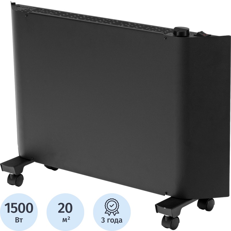 Изображение товара Конвектор Denzel XCE-1500B чёрный с терморегулятором