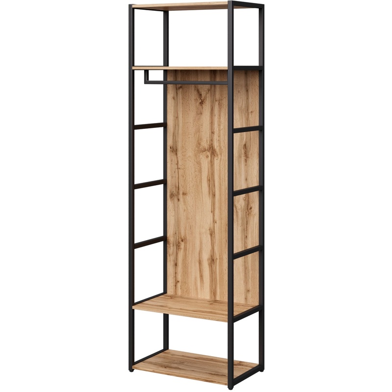 Изображение товара Стильный шкаф гардероб Easy to lead K-Loft дуб натуральный чёрный 670x400x2105 мм