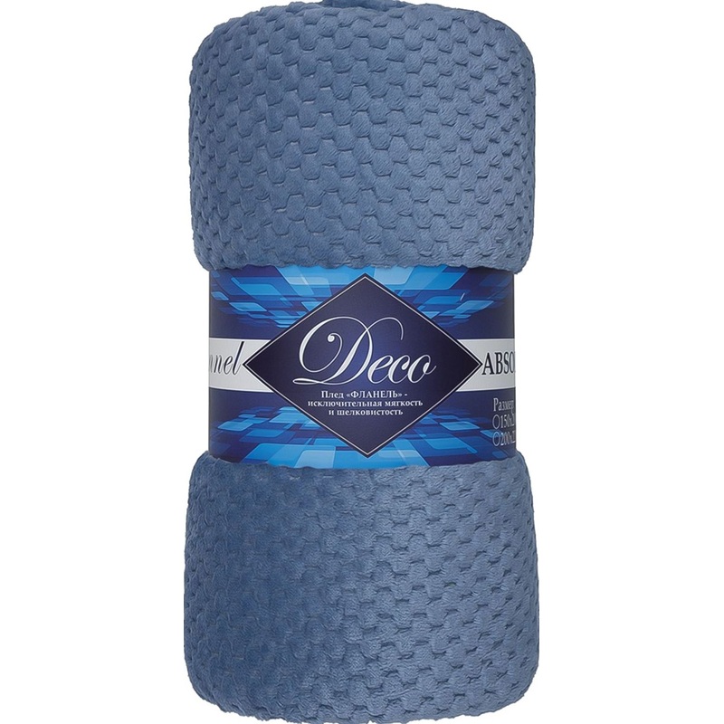 Изображение товара Плед Texrepublic Deco Ромбики фланель 200x220 см голубой спальня гостиная