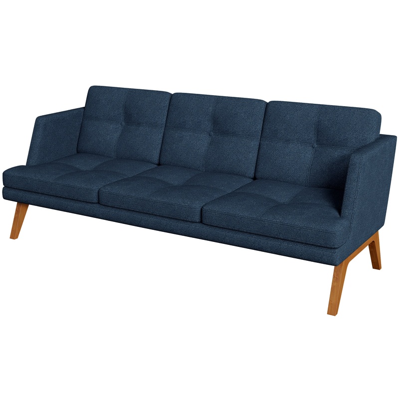 Изображение товара Диван трехместный Лаунж Bev3-2 темно-синий ткань современный дизайн