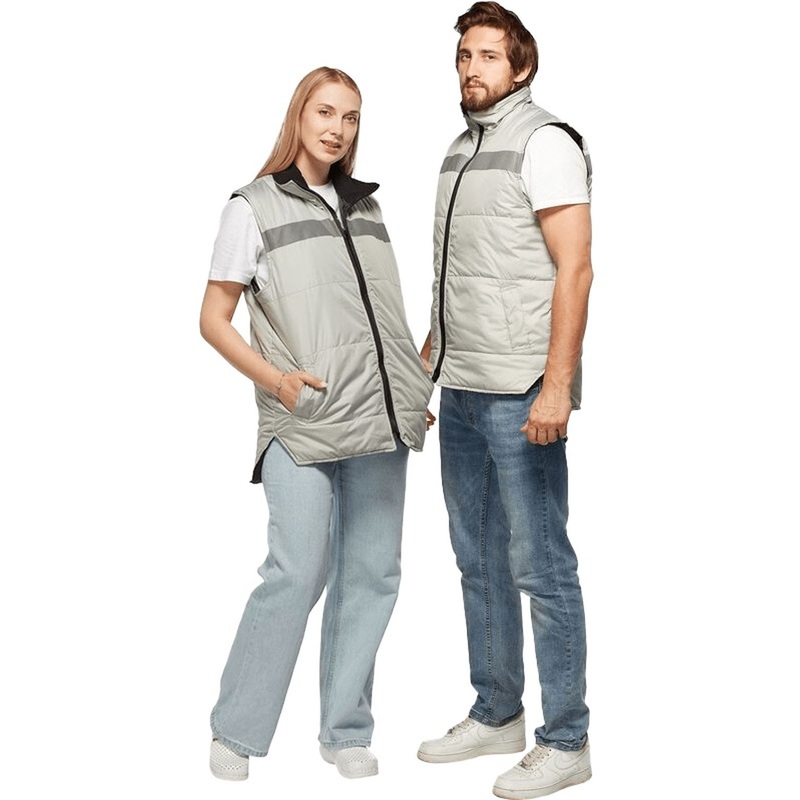 Изображение товара Рабочий утепленный жилет Комфорт+ серый 52-54 универсальный утеплитель