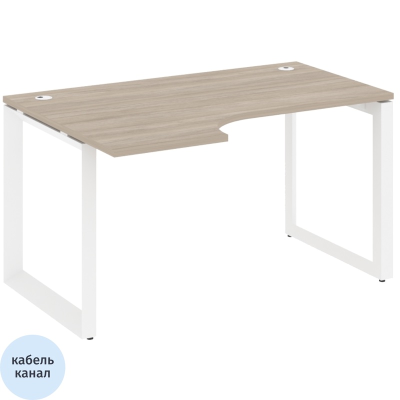 Изображение товара Стол эргономичный ONIX-О левый дуб аттик белый 1380х980х750 мм