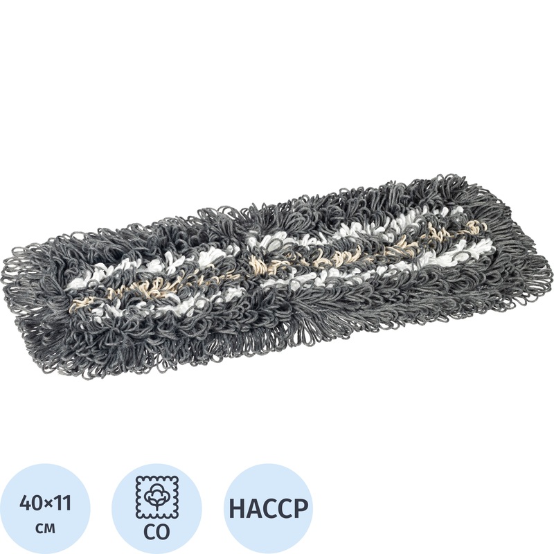 Изображение товара Насадка МОП для швабры-флаундера 40x12 см хлопок серый Luscan Professional