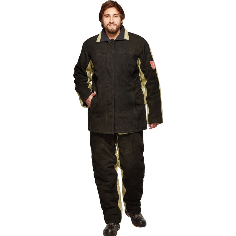 Изображение товара Костюм сварщика КС09 брезентовый летний с накладками хаки/черный размер 56-58