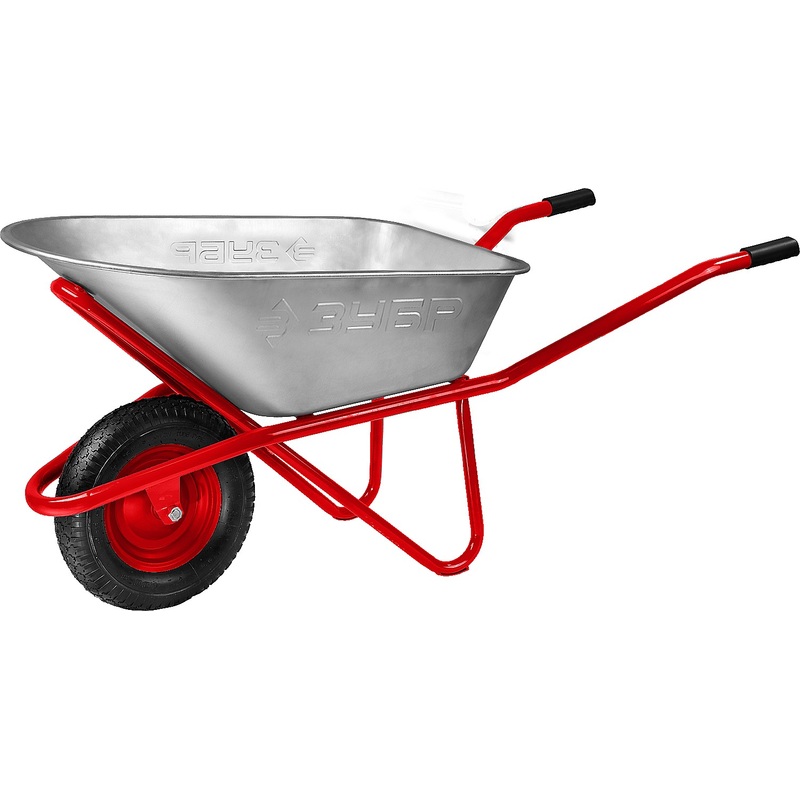 Изображение товара Строительная одноколесная тачка Зубр Т-12 грузоподъемность 180 кг для строительных работ