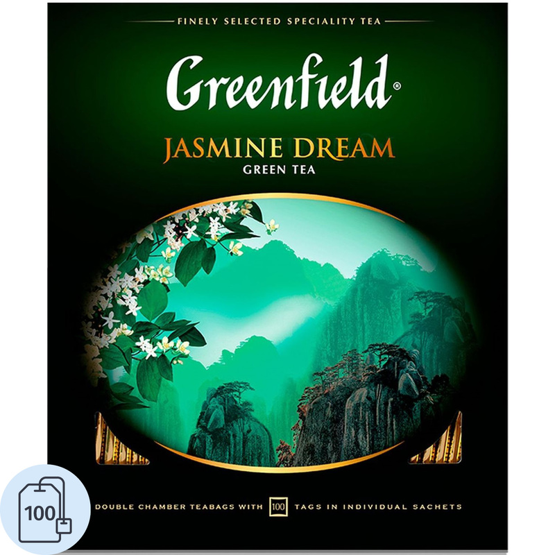 Изображение товара Чай зеленый Greenfield Jasmine Dream 100 пакетиков