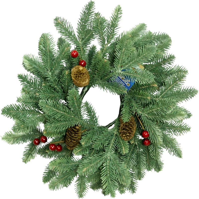 Изображение товара Венок хвойный новогодний Morozco с шишками и ягодами (диаметр 40 см)