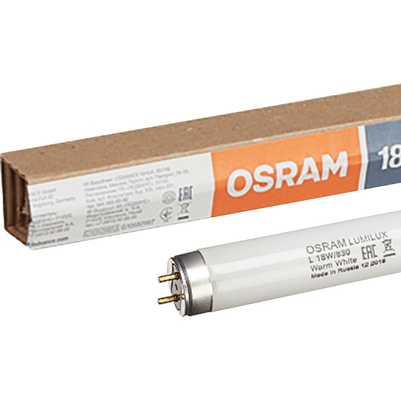 Изображение товара Лампа люминесцентная Osram 18 Вт G13 T8 3000 К 1350 Лм упаковка 25 штук