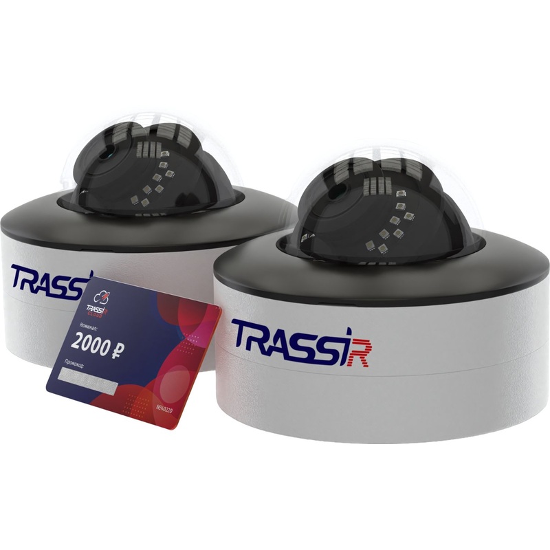 Изображение товара Комплект видеонаблюдения облачного TRASSIR CloudStreet 2 камеры уличные