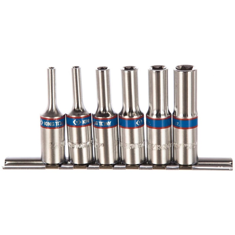 Изображение товара Набор торцевых головок TORX King Tony E4-E14 3/8 6 предметов