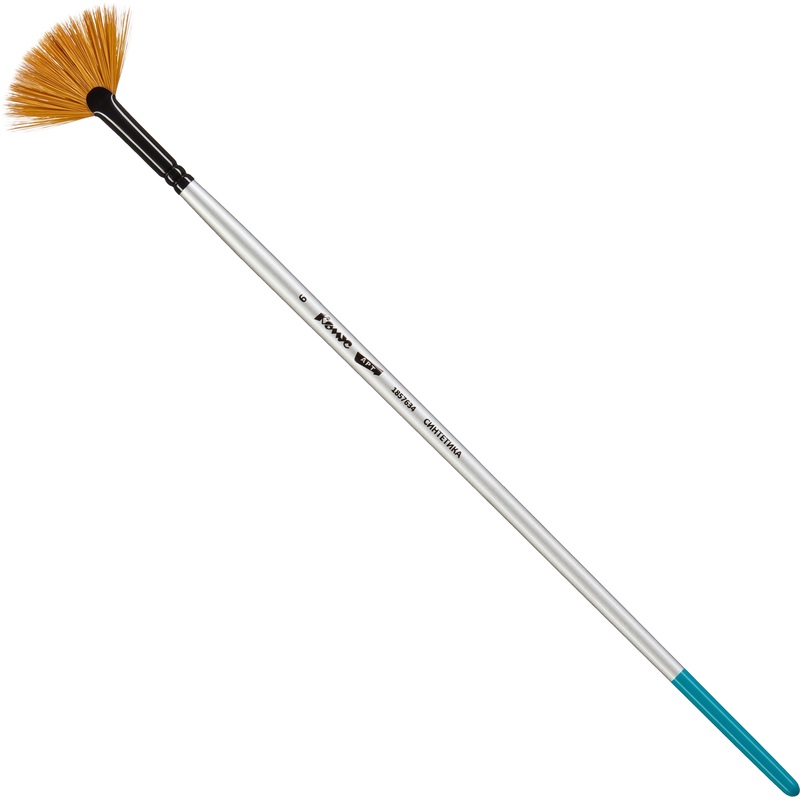 Изображение товара Художественная кисть Комус Арт веерная синтетика №6 для акварели и масляных красок