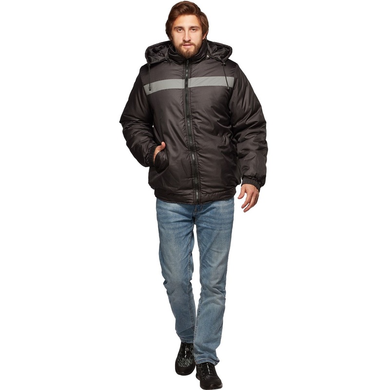 Изображение товара Мужская зимняя рабочая куртка-бомбер с водоотталкивающей пропиткой и утеплителем синтепон