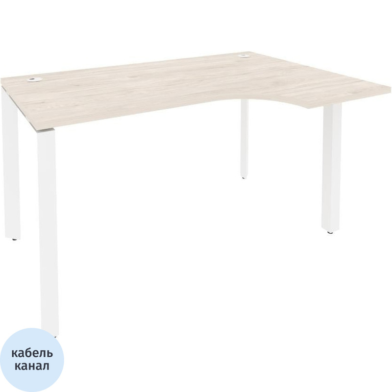 Изображение товара Стол эргономичный ONIX-П O.MP-SA-2R правый денвер светлый/белый