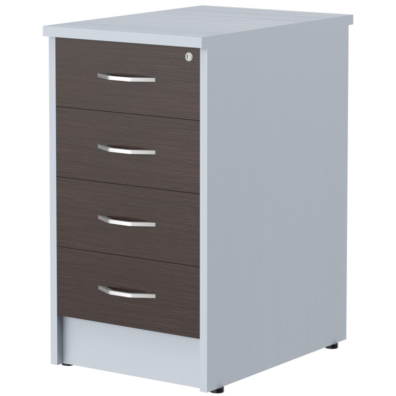 Изображение товара Тумба приставная Imago с замком 4 ящика венге металллик Россия