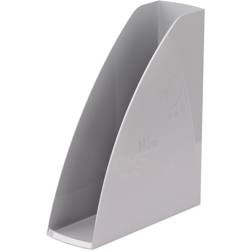 Изображение товара Вертикальный пластиковый лоток для бумаг Комус 85 мм тёмно-серый для документов А4