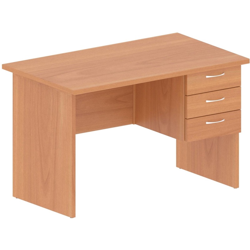 Изображение товара Стол прямой Континент СФ225 с тумбой (вишня оксфорд, 1200х704х750 мм)