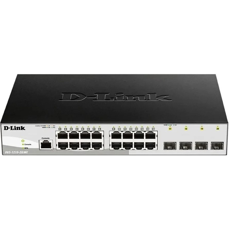 Изображение товара Коммутатор D-Link DGS-1210-20/ME/B1A управляемый сетевой 16 портов